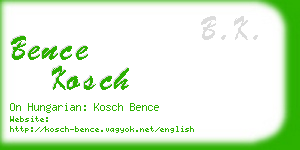 bence kosch business card